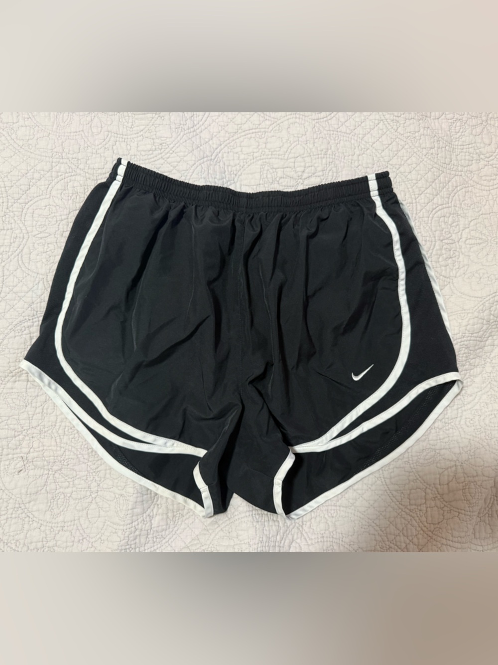 Nike Black Dri-FIT Athletic Shorts with White Logo
